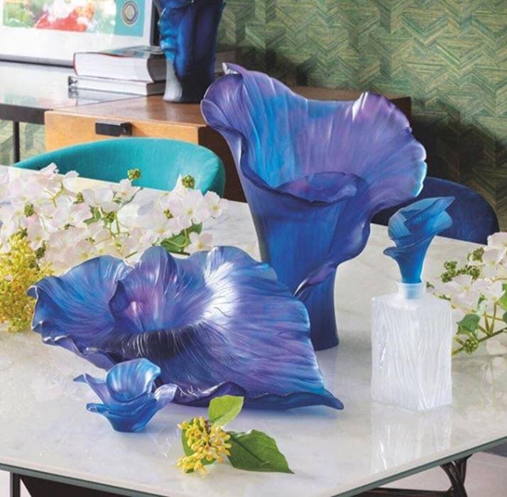Daum Crystal Arum Blue Nuit Medium Vase - Image 3