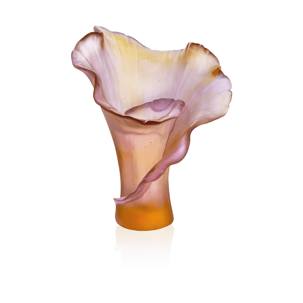 Daum Crystal Arum Rose Medium Vase