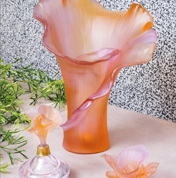 Daum Crystal Arum Rose Medium Vase - Image 3
