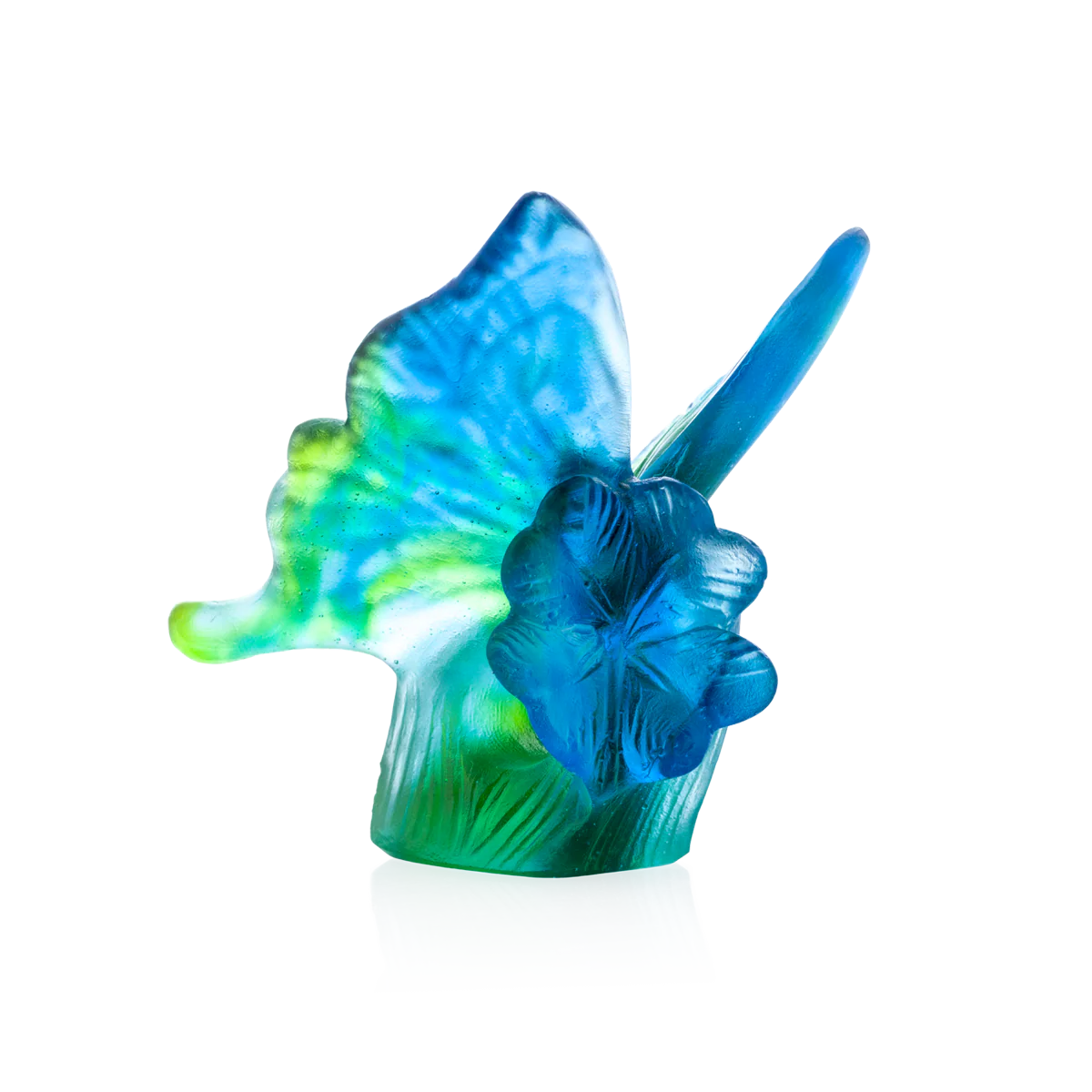 Daum Crystal Blue Green Butterfly - Image 2