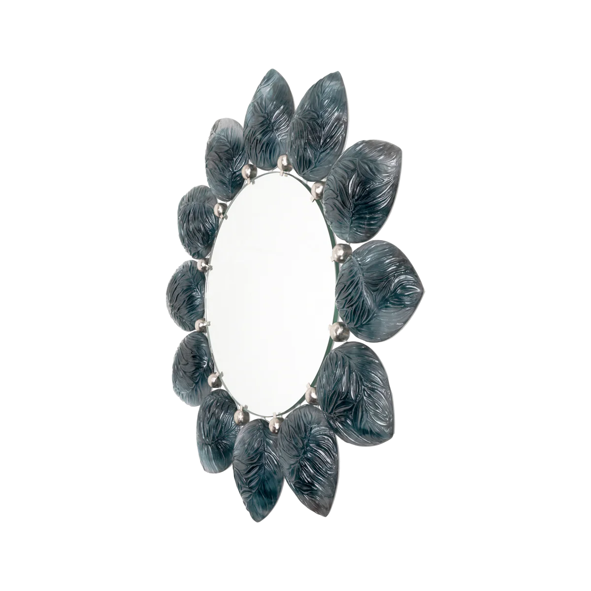 Daum Crystal Blue grey Mélodie Mirror by Jacques Hurel - Image 2