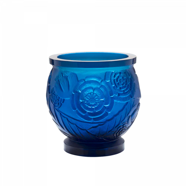 Daum Crystal Blue Medium Vase Empreinte 375 Ex - Image 2
