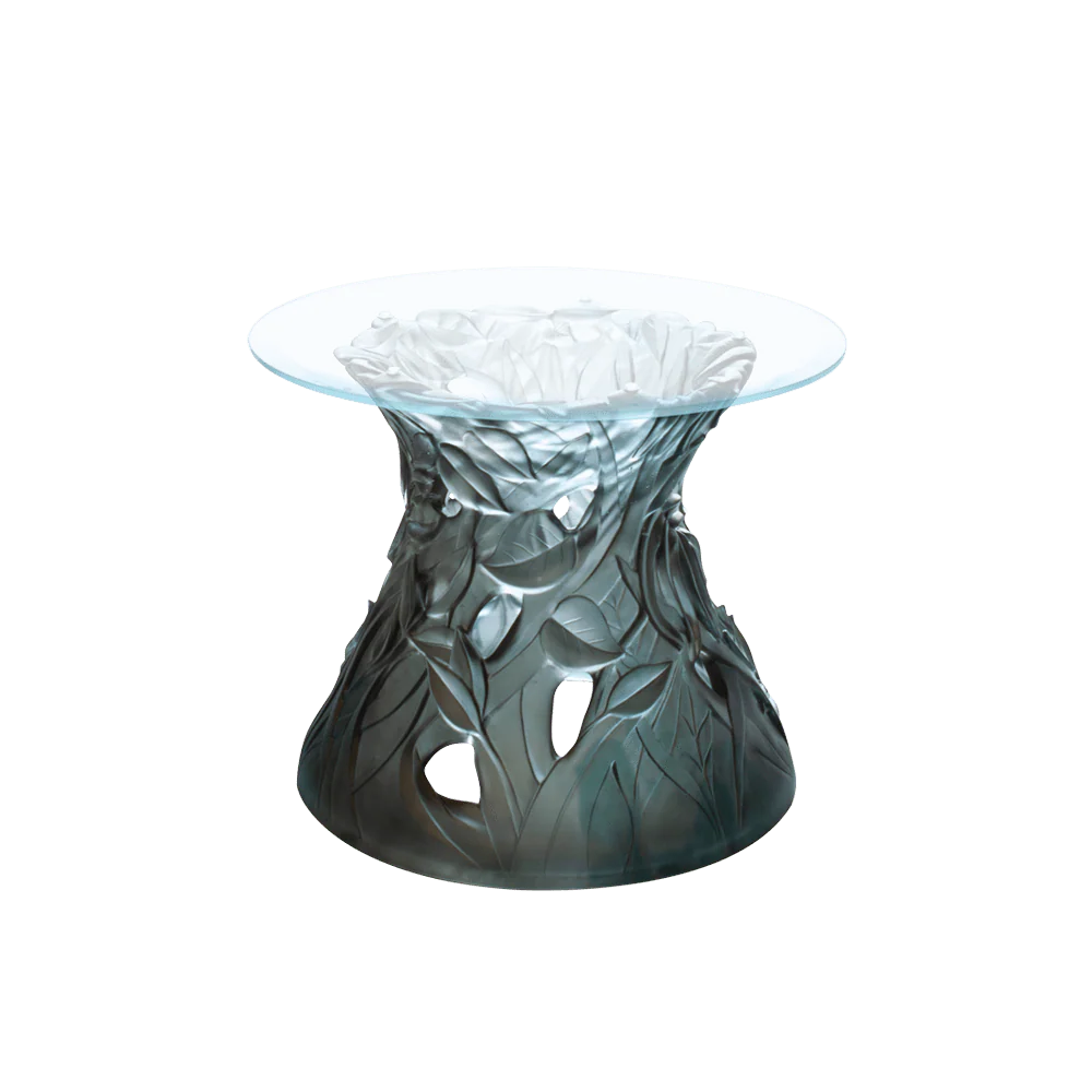 Daum Crystal Blue Side Table Vegetal