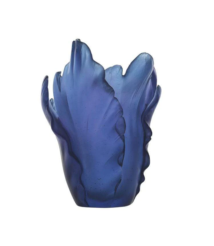 Daum Crystal Tulip Small Vase - Blue