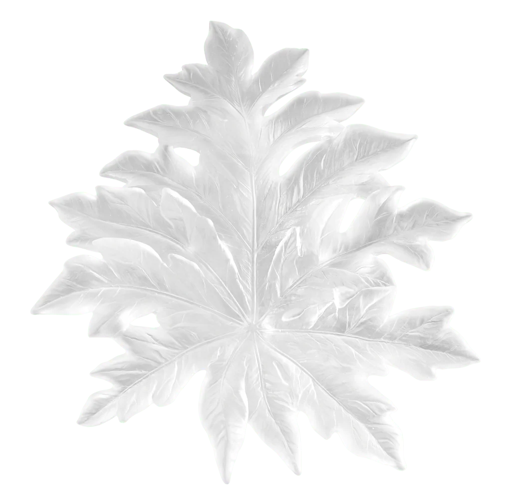 Daum Crystal Bornéo Large Wall Leaf in White by Emilio Robba - Image 2