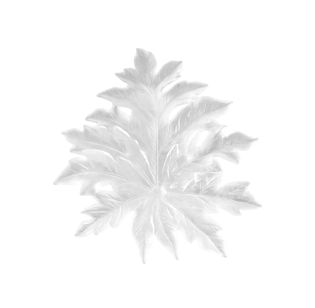 Daum Crystal Bornéo Small Wall Leaf in White by Emilio Robba - Image 2