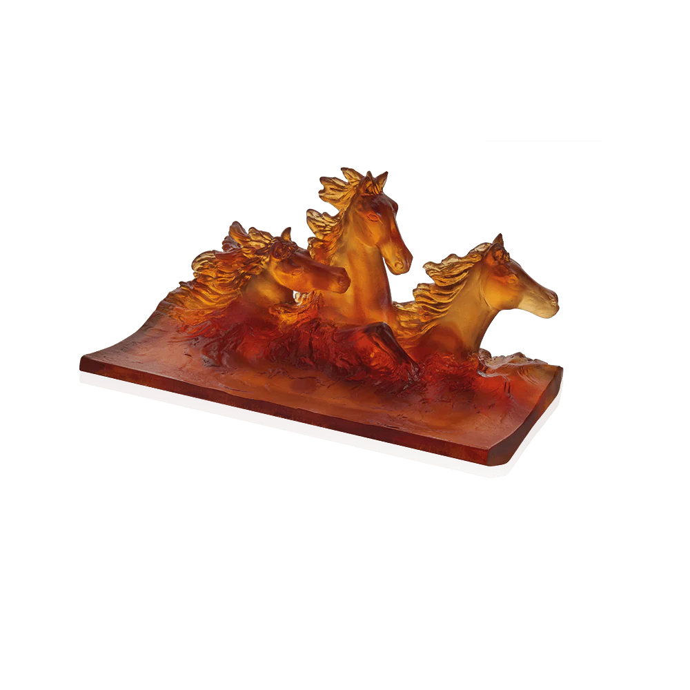 Daum Crystal Cavalcade Pencil Holder in Amber - Image 2