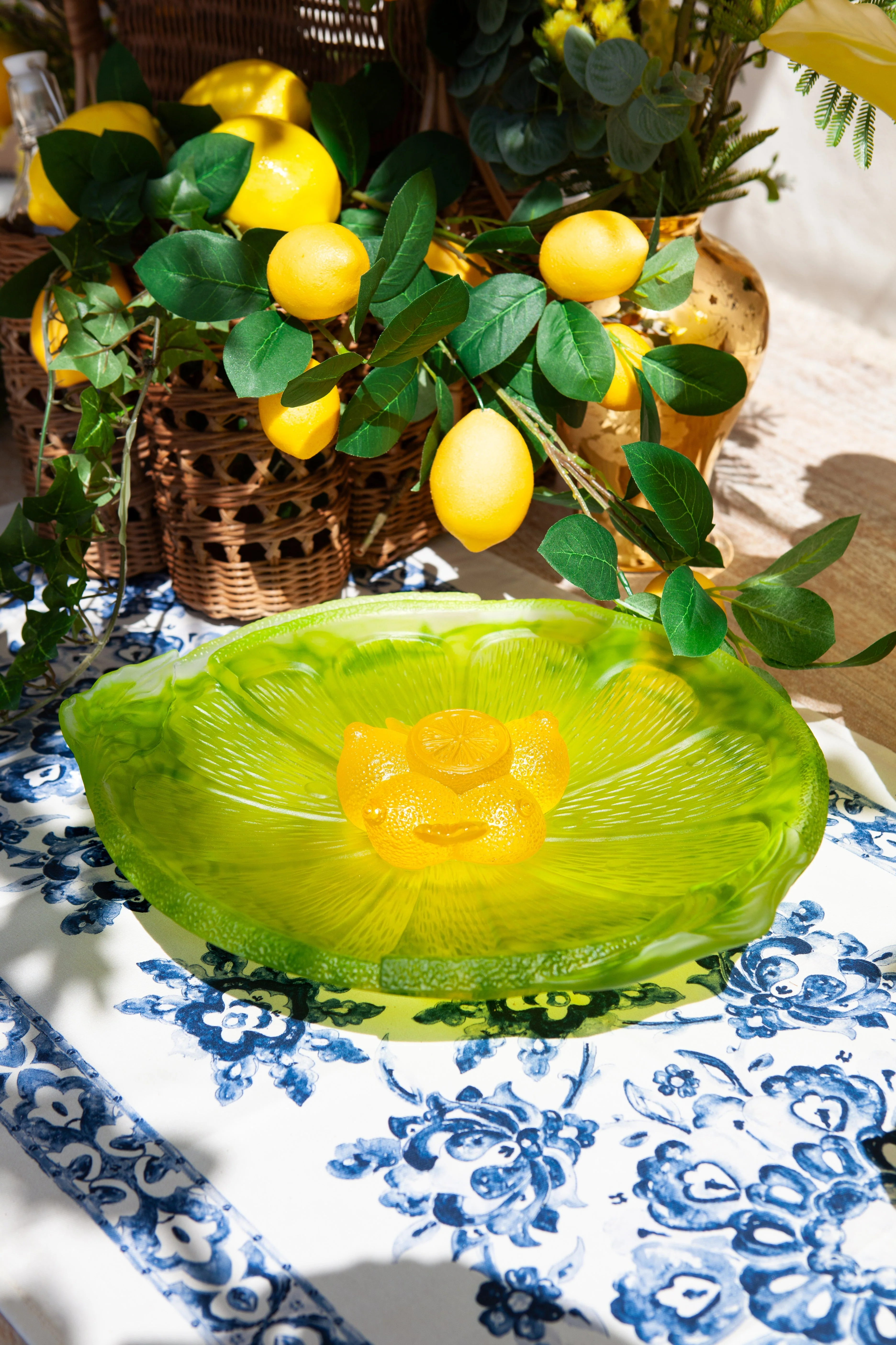 Daum Crystal Citrus Footed Bowl - Image 2