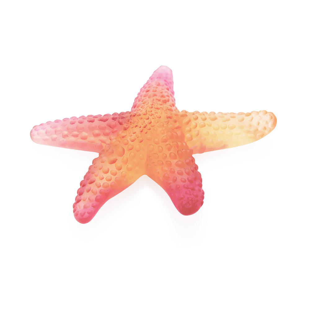Daum Crystal Coral Sea Amber Red Starfish