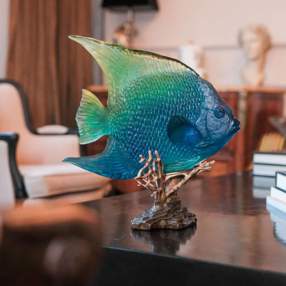 Daum Crystal Coral Sea Blue Yellow Royal Angelfish - Image 2