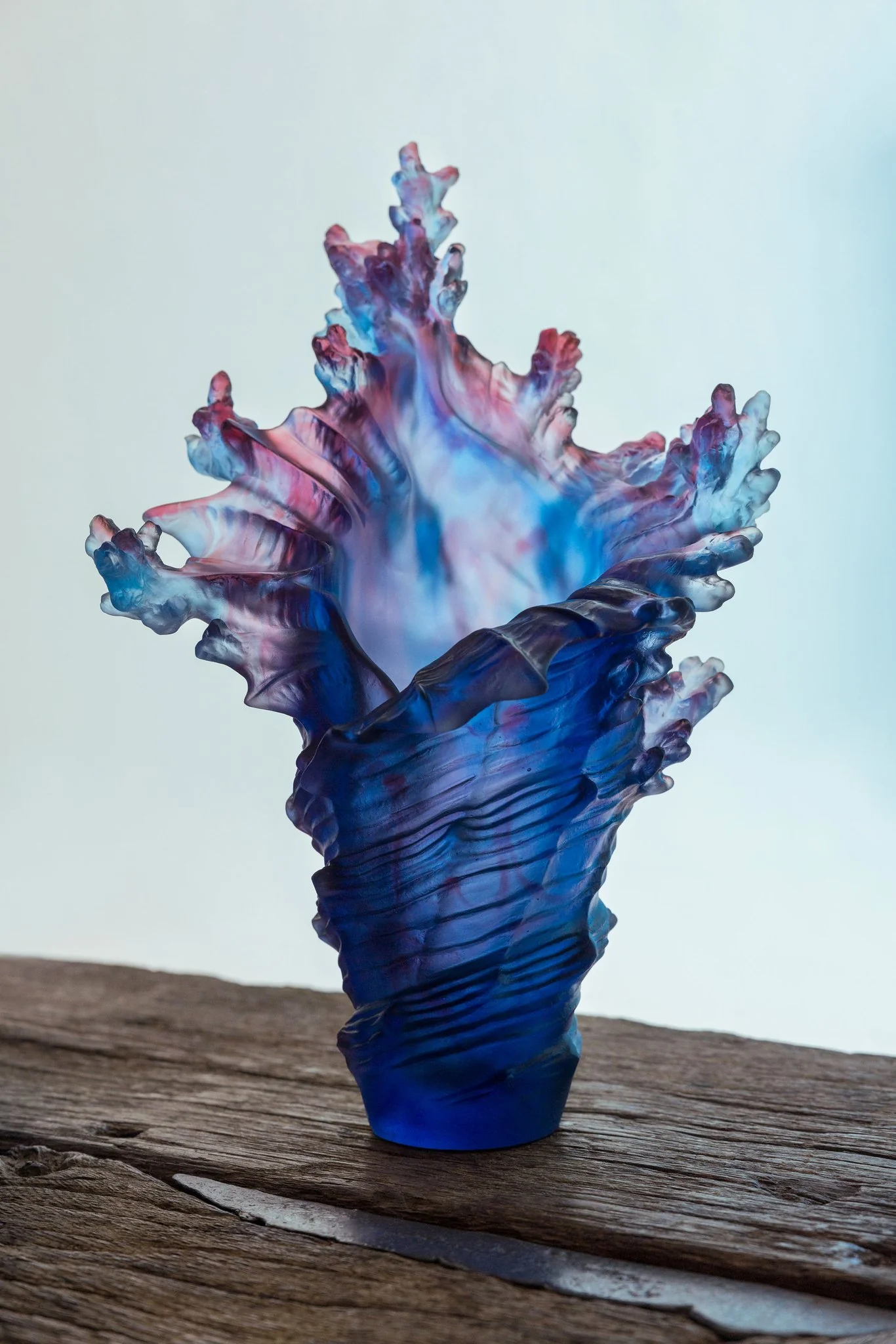 Daum Crystal Coral Sea Large Vase - Image 2