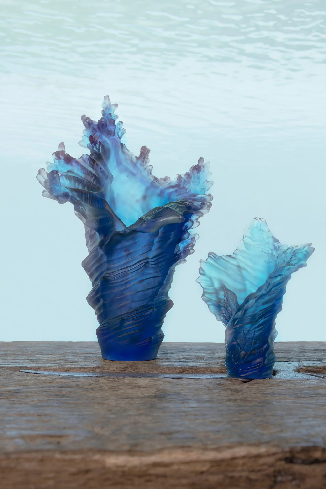 Daum Crystal Coral Sea Medium Vase - Image 2