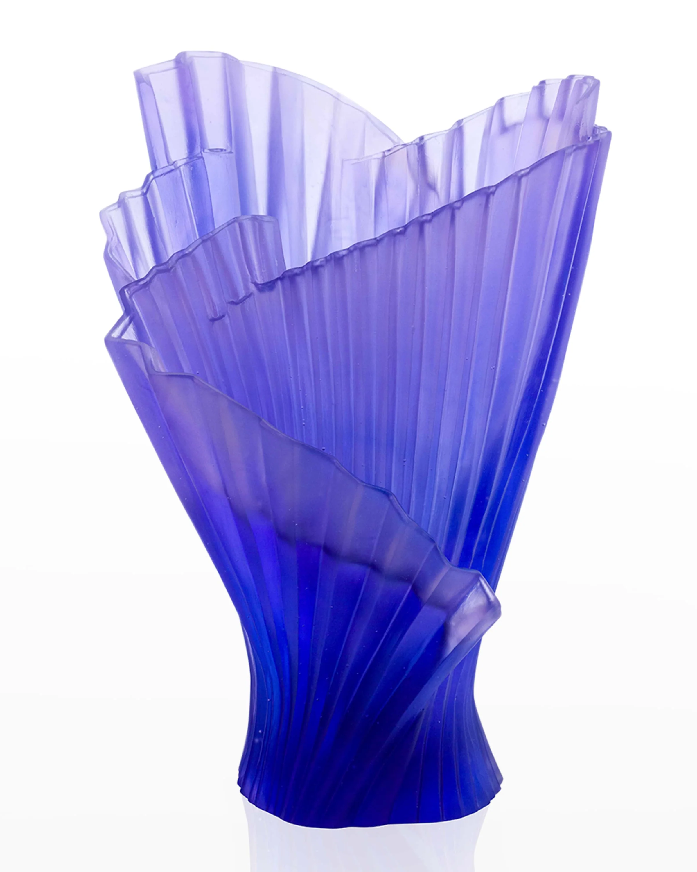 Daum Crystal Croisiere Medium Lilac Pleated Vase