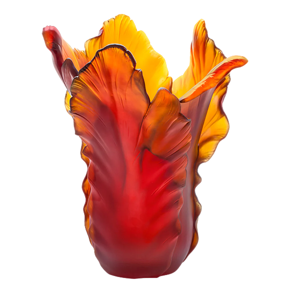 Daum Crystal Tulip Magnum Vase - Dark Amber - Image 2