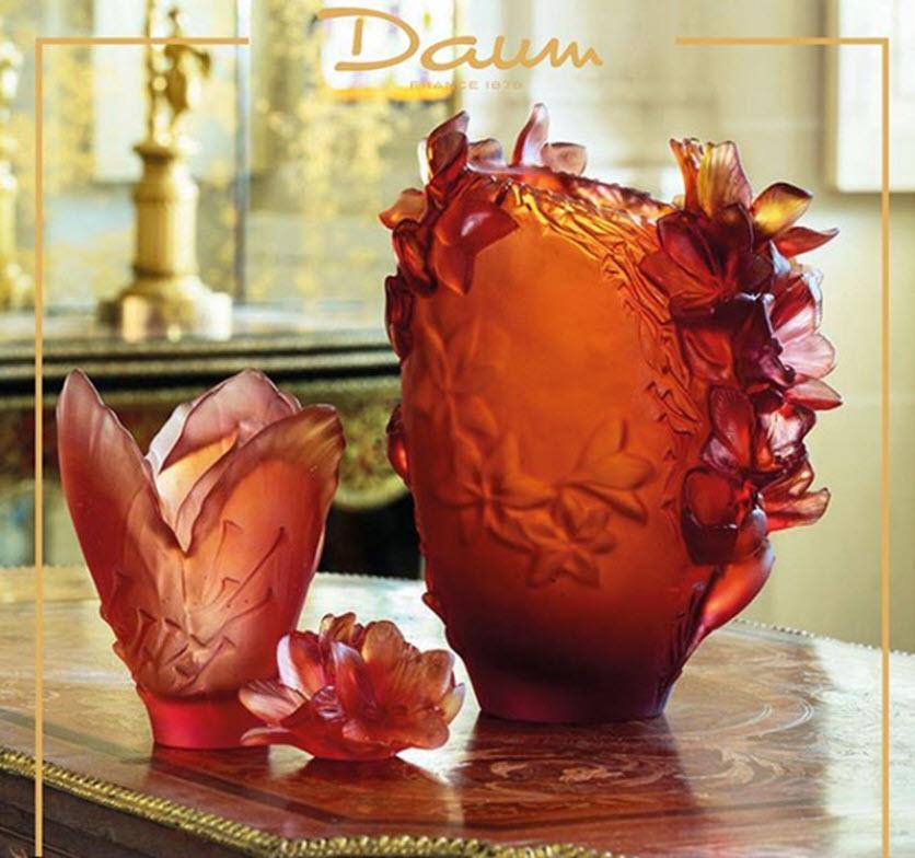 Daum Crystal Decorative Flower Safran - Image 3