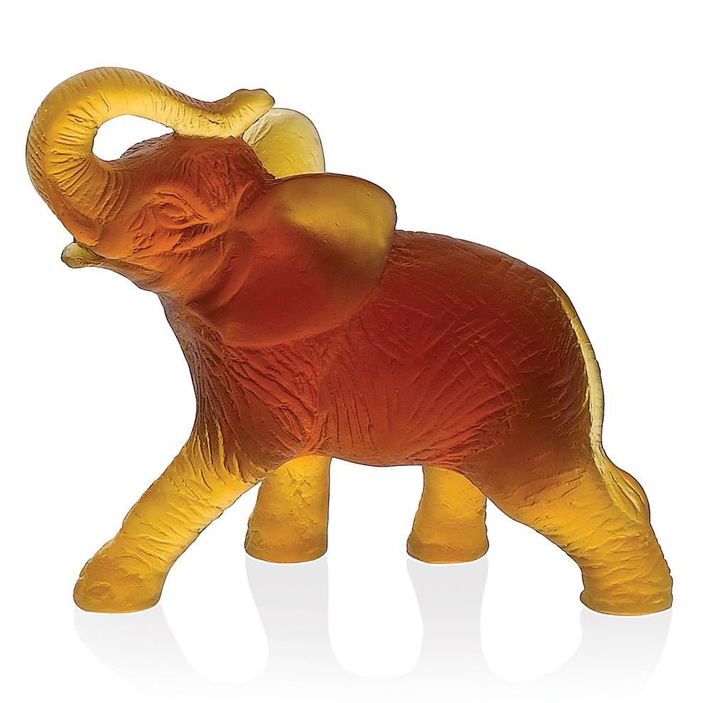 Daum Crystal Elephant - Amber