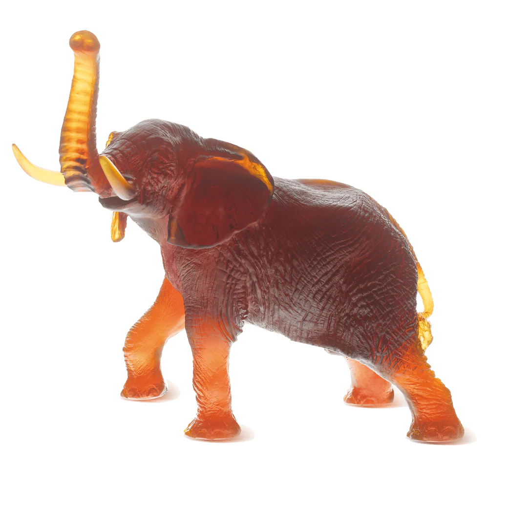 Daum Crystal Elephant by Jean-François Leroy in Amber - Image 2