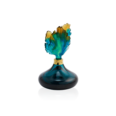 Daum Crystal Fleur de Paon Small Perfume Bottle