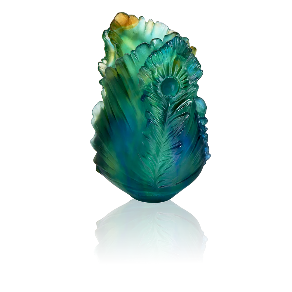 Daum Crystal Fleur de Paon Small Vase