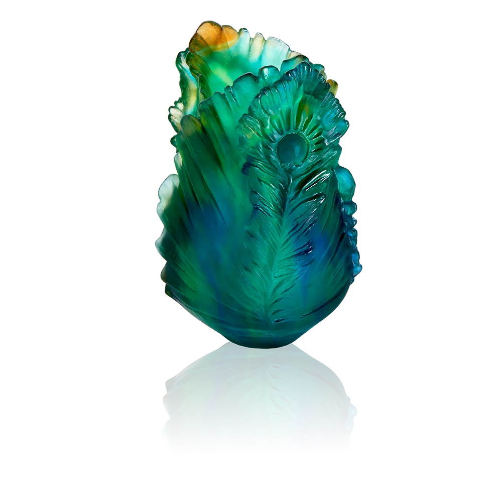 Daum Crystal Fleur de Paon Small Vase - Image 2