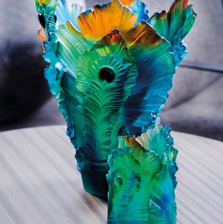 Daum Crystal Fleur de Paon Small Vase - Image 4