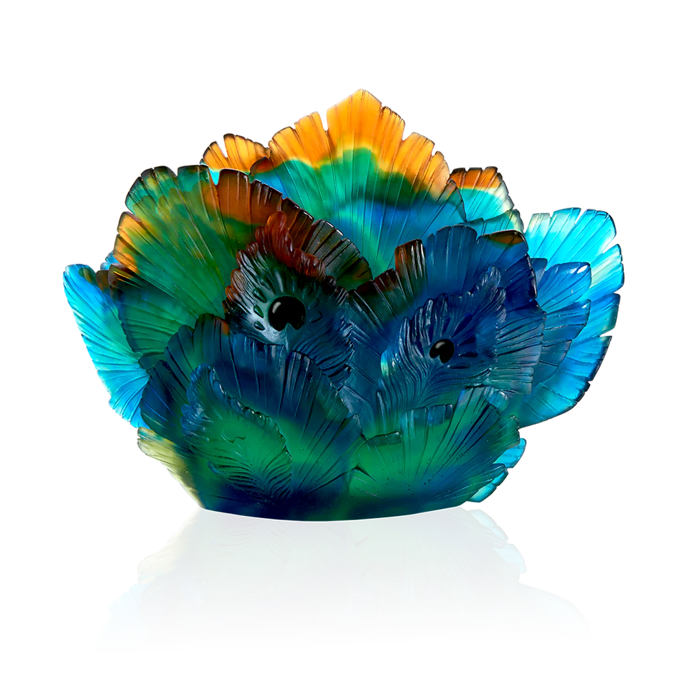 Daum Crystal Fleur de Paon Vase - Image 2