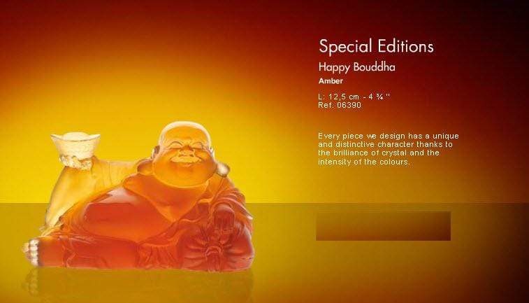 Daum Crystal Happy Buddha - Amber - Image 3
