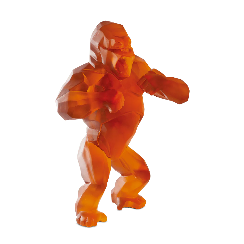 Daum Crystal Wild Kong by Richard Orlinski - Orange - Image 2