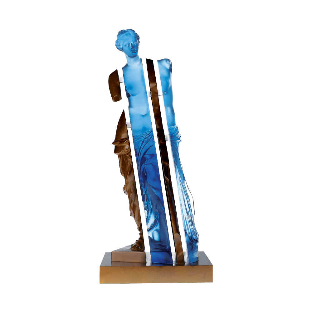 Daum Crystal L'Ame de Vénus Blue & Bronze by Arman 125 ex