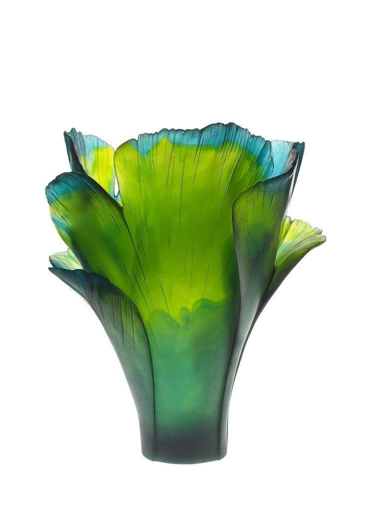 Daum Crystal Ginkgo Magnum Vase