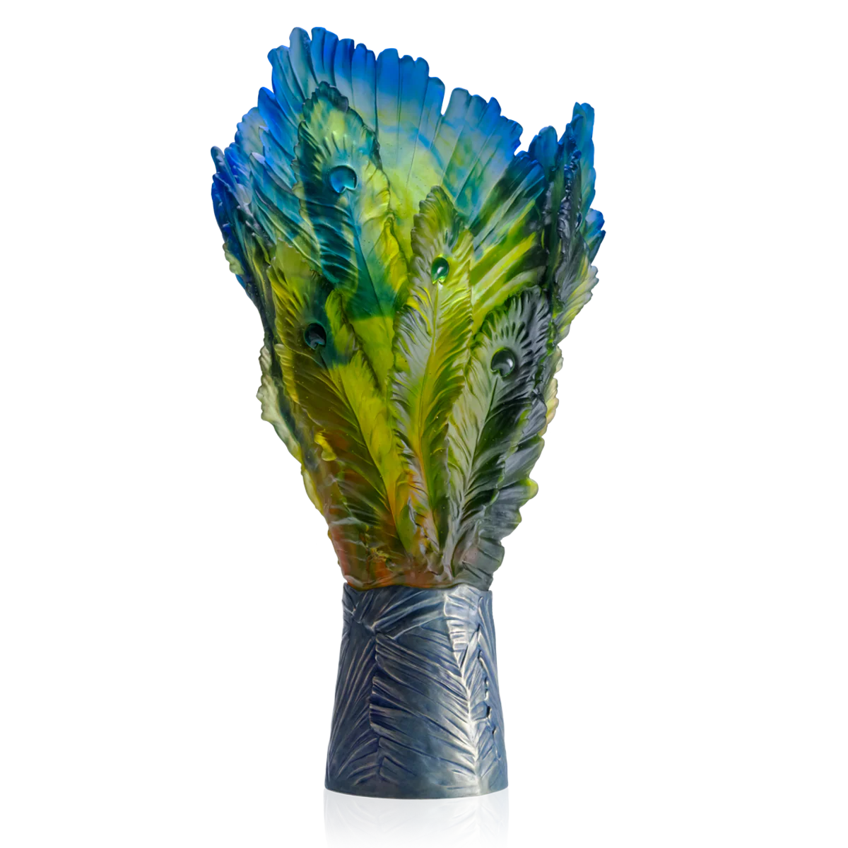 Daum Crystal Magnum Vase - Fleur de Paon Exotique - Image 2