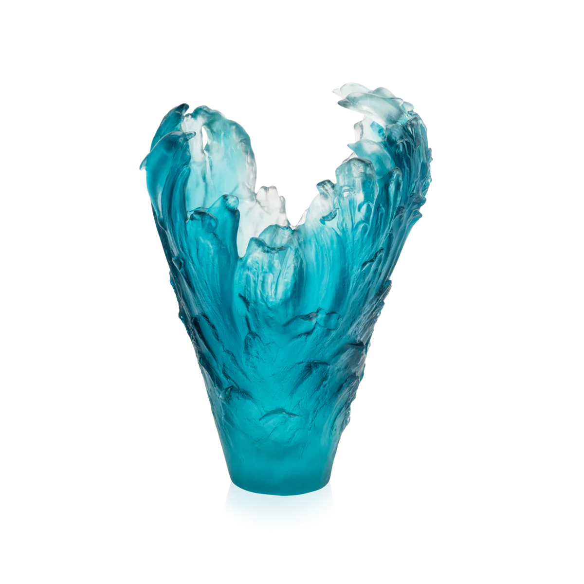 Daum Crystal Maya Dolphins Large Vase