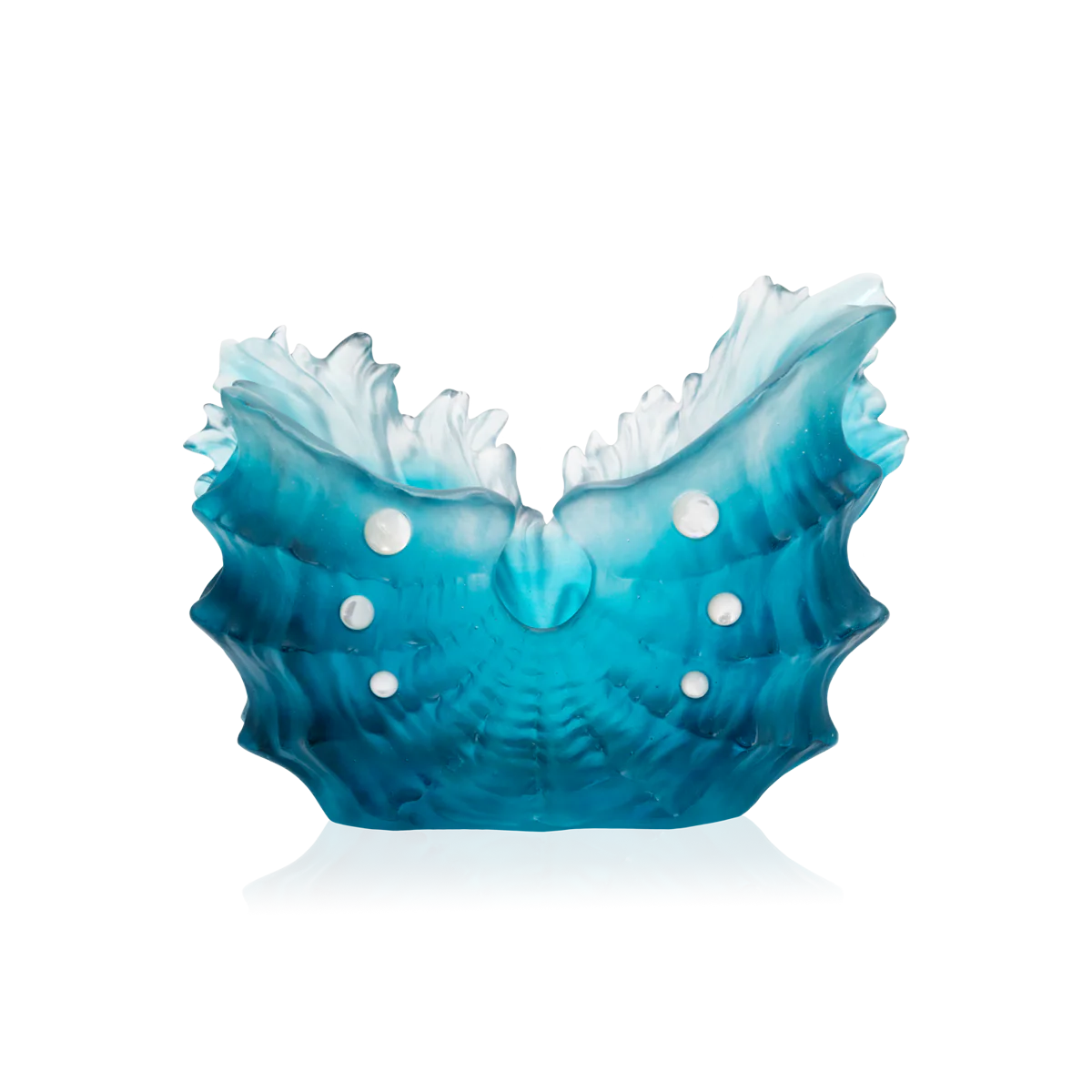 Daum Crystal Maya Seashell Medium Vase
