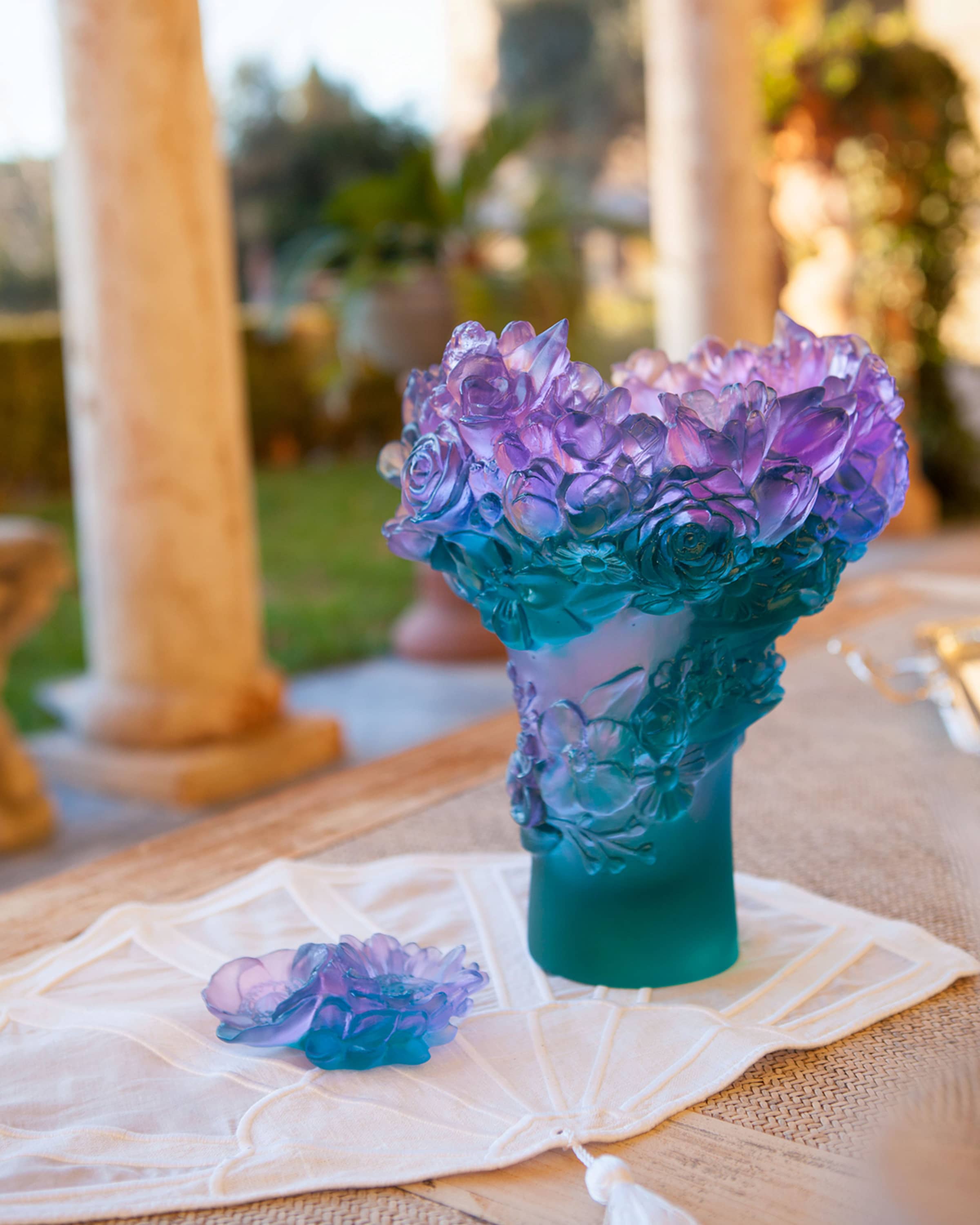 Daum Crystal Medium Vase Sweet Garden - Image 2