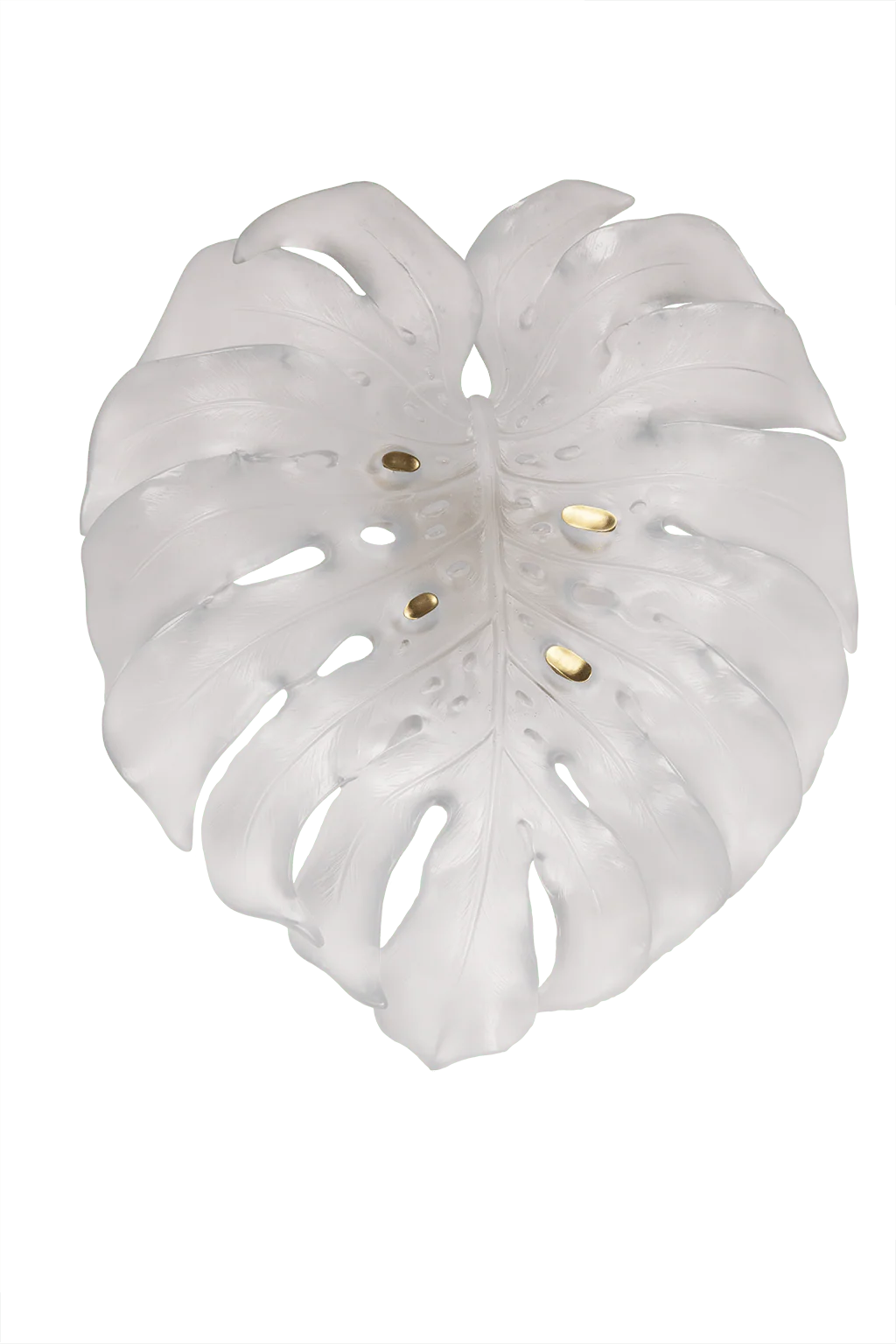 Daum Crystal Monstera Large white wall leaf by Emilio Robba - Image 2
