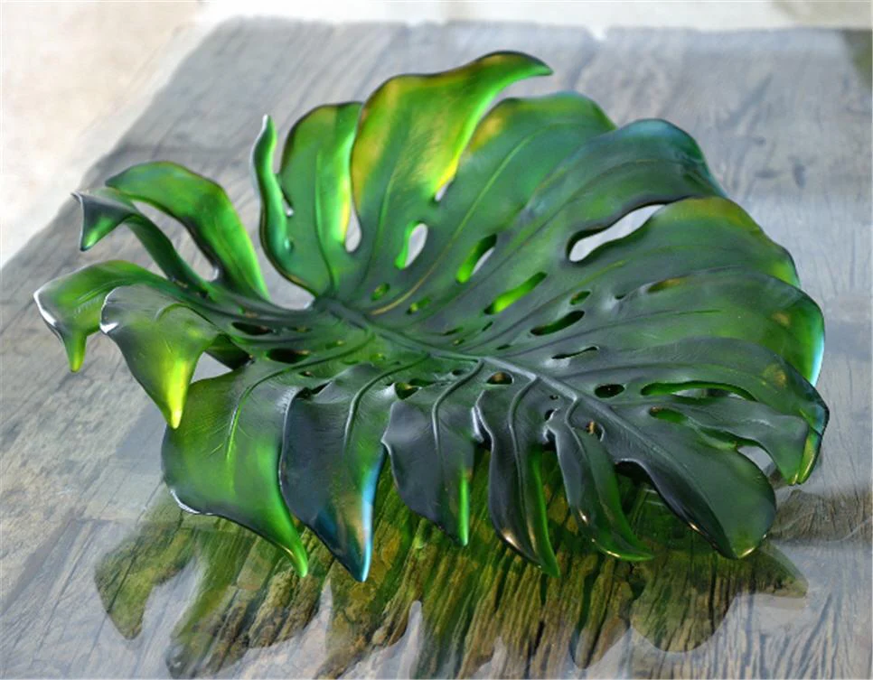 Daum Crystal Monstera Medium Bowl by Emilio Robba - Image 4