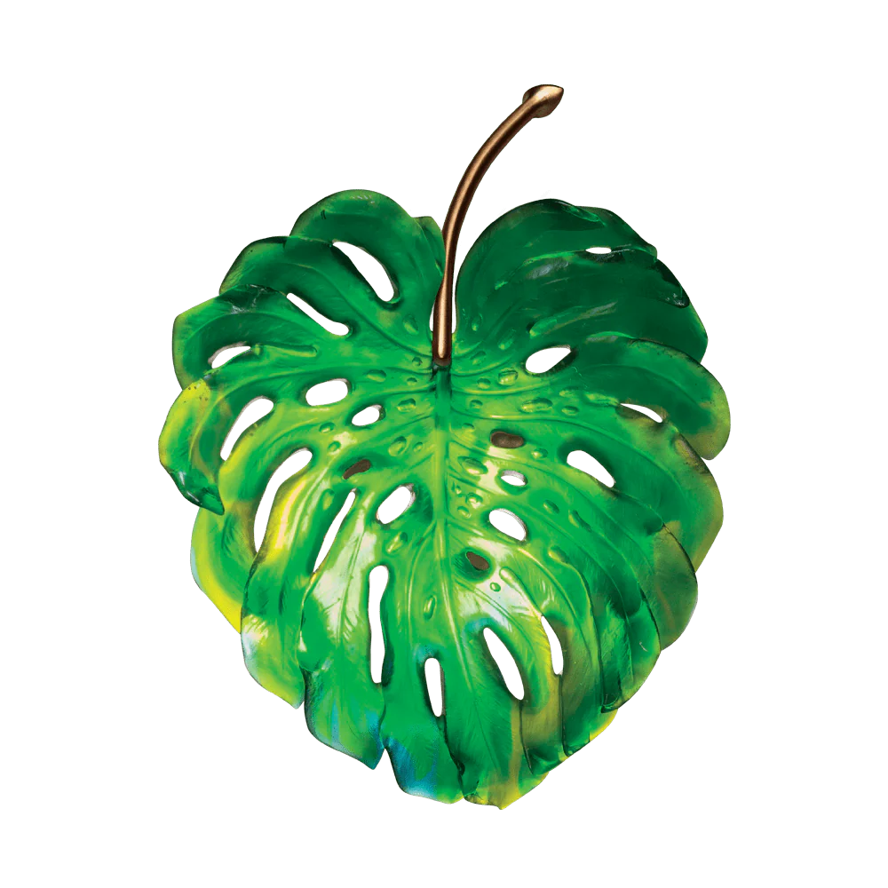 Daum Crystal Monstera Small Wall Leaf in Green by Emilio Robba - Image 2