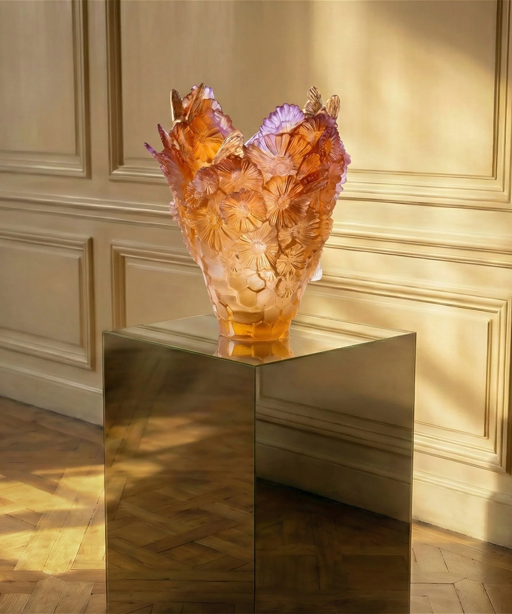 Daum Crystal Or d'Abeille Large Vase 125ex - Image 2