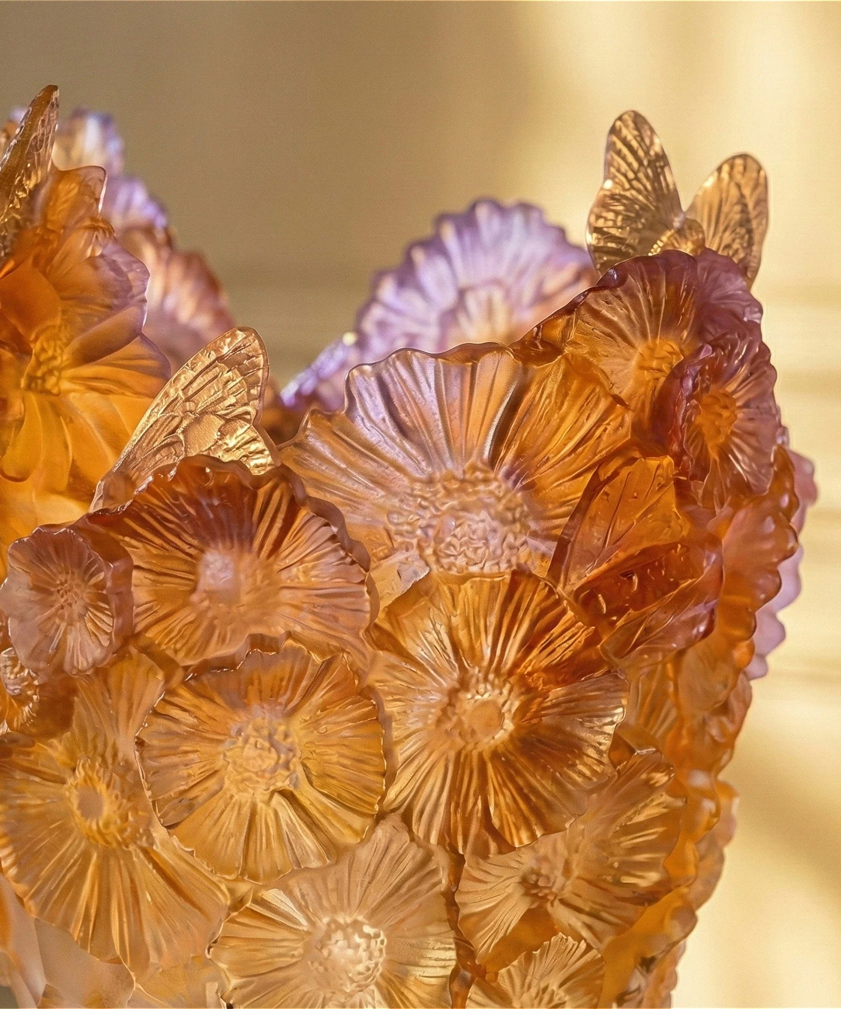 Daum Crystal Or d'Abeille Large Vase 125ex - Image 3