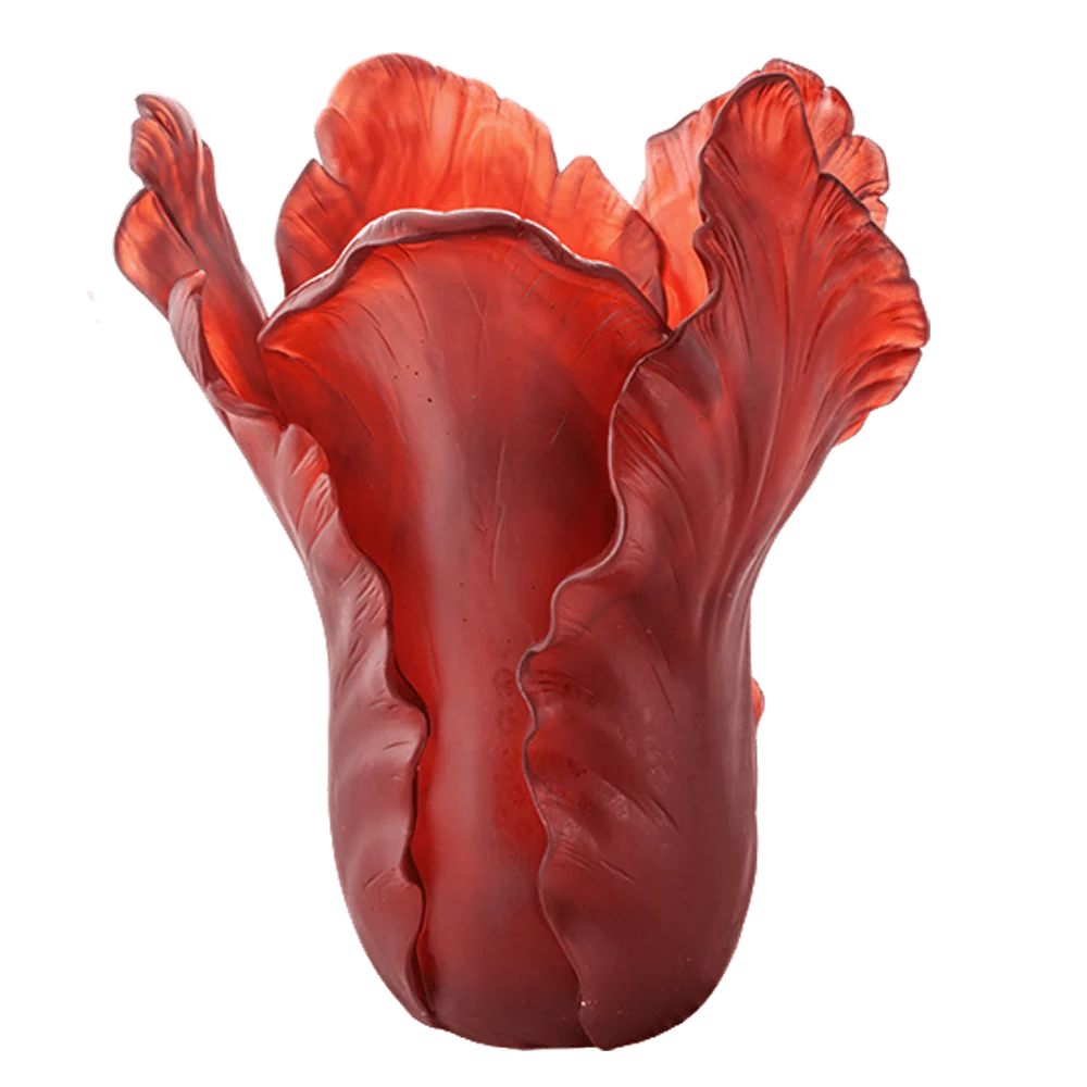 Daum Crystal Tulip Magnum Vase - Red - Image 2