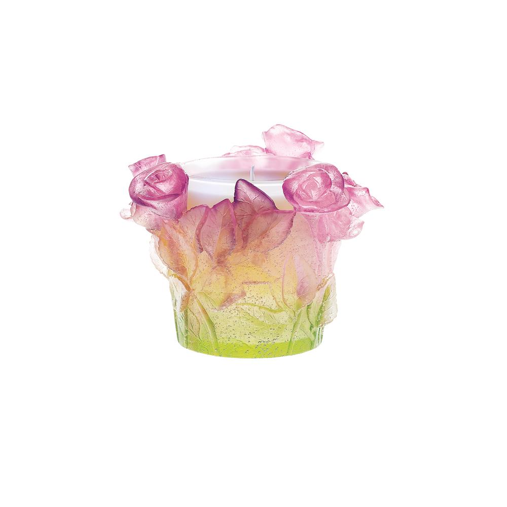 Daum Crystal Roses Candleholder