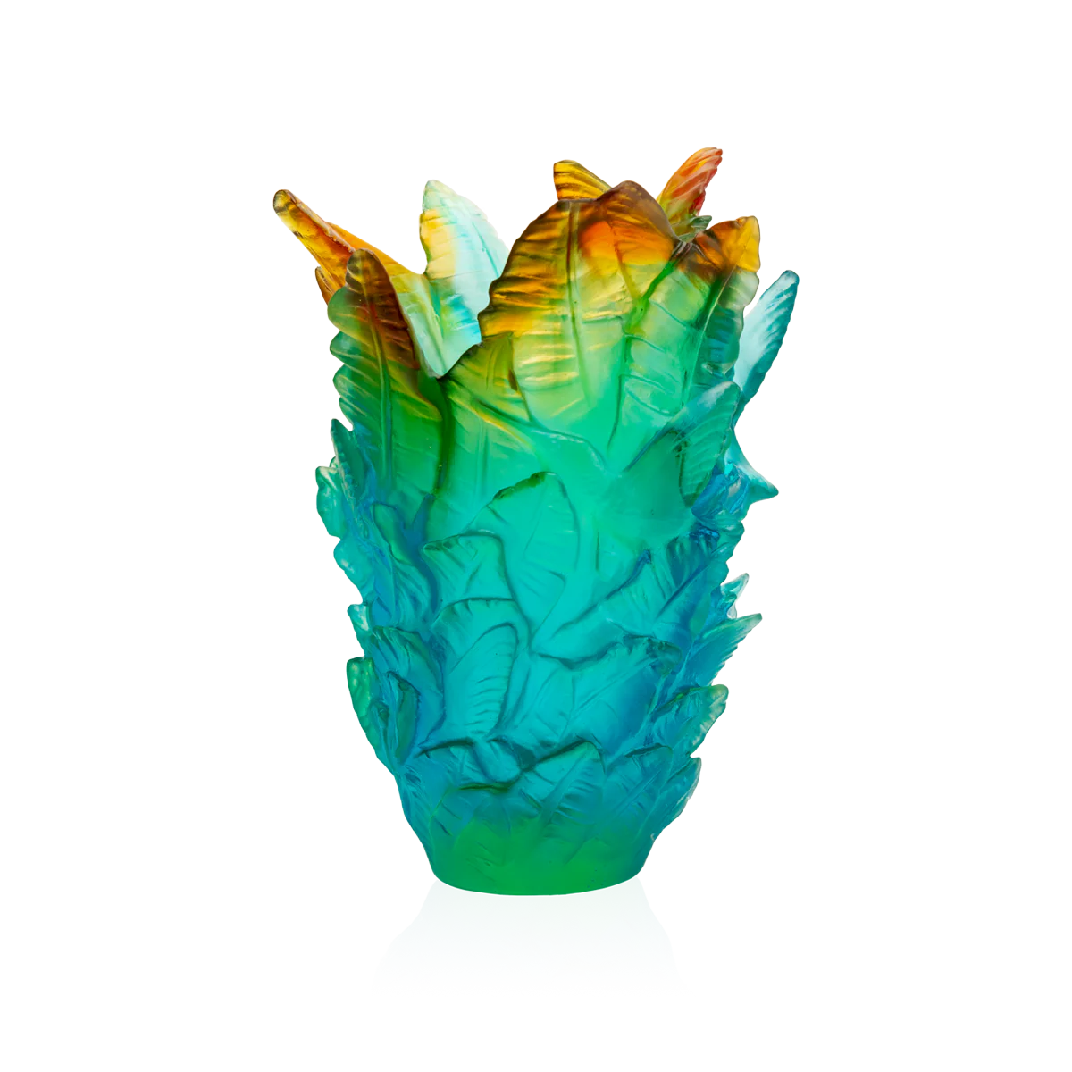 Daum Crystal Tropical Voyage Leopard Small Vase