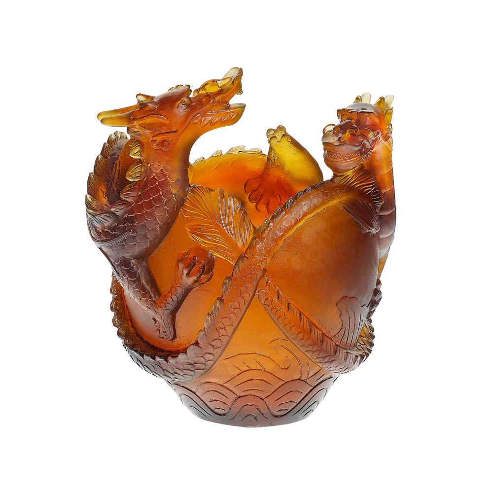 Daum Crystal Dragon Vase - Image 2