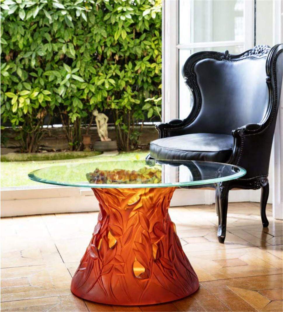Daum Crystal Vegetal Coffee Table - Amber - Image 3