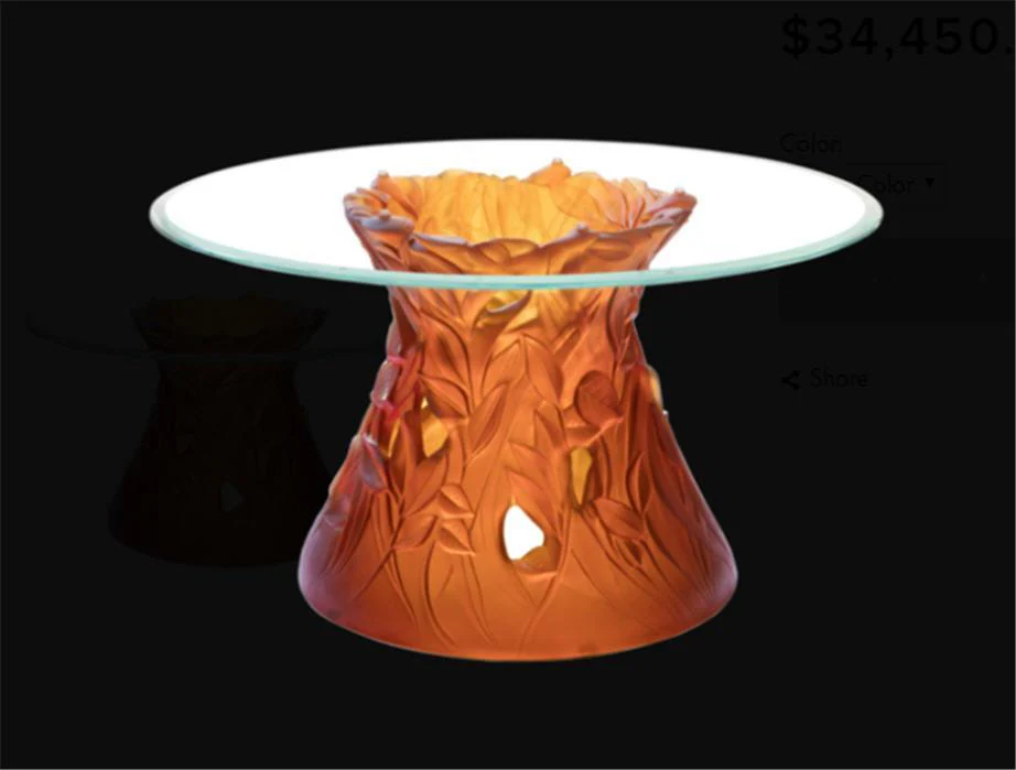 Daum Crystal Vegetal Coffee Table - Amber - Image 4