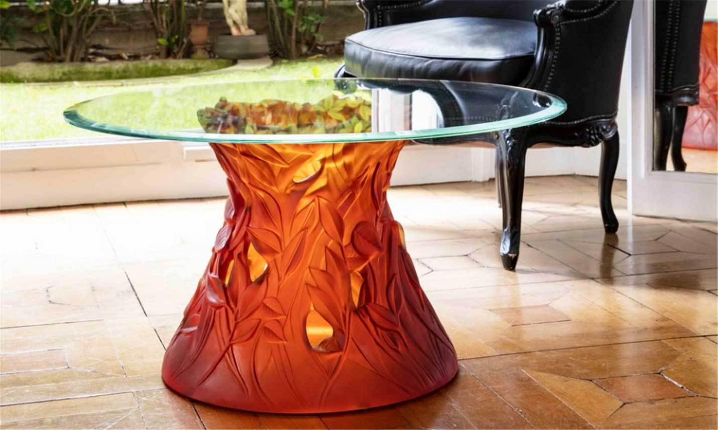 Daum Crystal Vegetal Coffee Table - Amber - Image 5