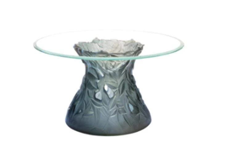 Daum Crystal Vegetal Coffee Table - Grey Blue