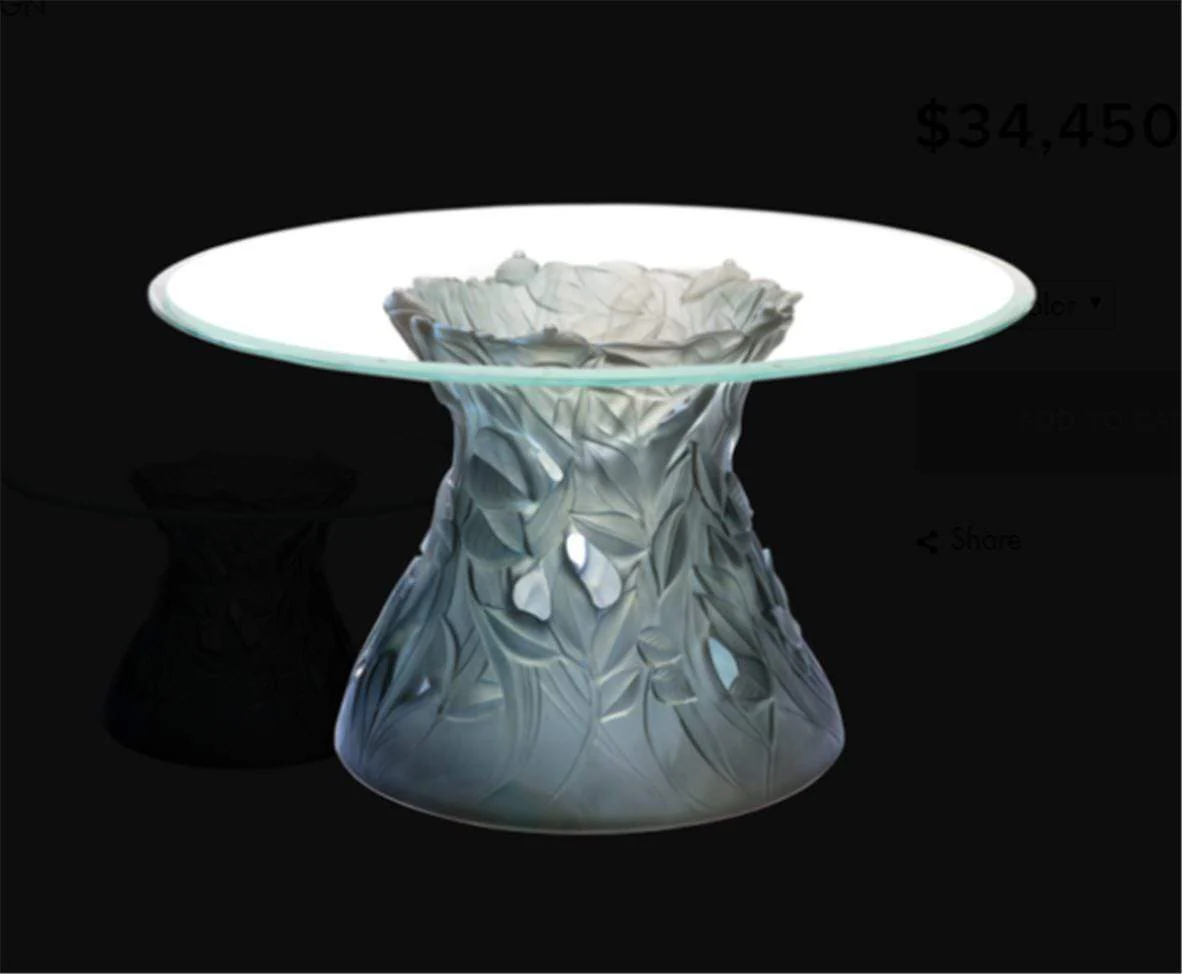 Daum Crystal Vegetal Coffee Table - Grey Blue - Image 5