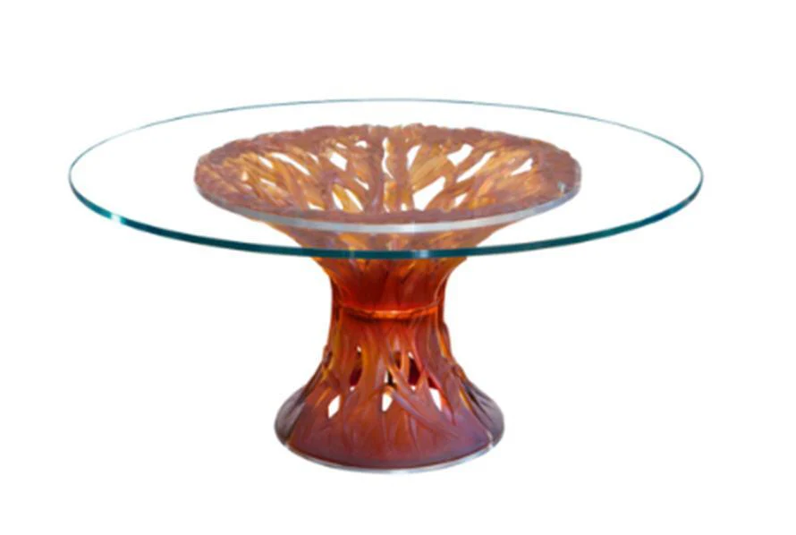 Daum Crystal Vegetal Table - Amber