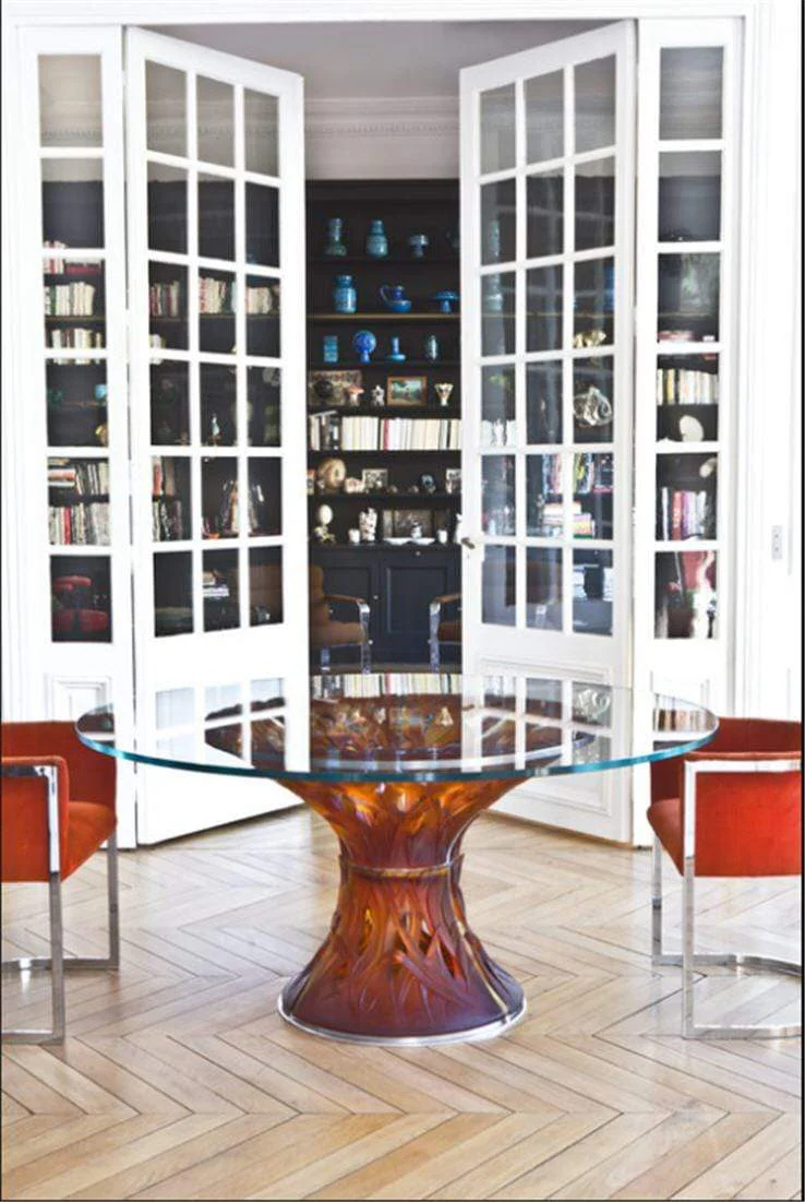 Daum Crystal Vegetal Table - Amber - Image 3